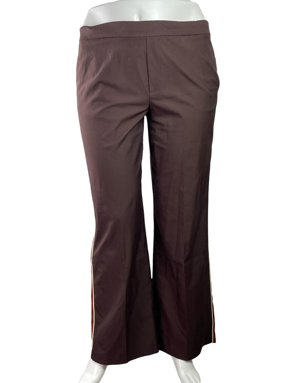 Zara Womens Brown High Waisted Flared Wide Leg Crop Lounge Trousers Pants Sz XL